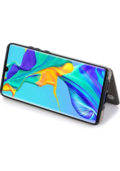 Huawei P30 Desen Çiçek Çift Düğmeler Için Kart Tutucu Kılıf ile Cüzdan (Yurt Dışından) fırsatları