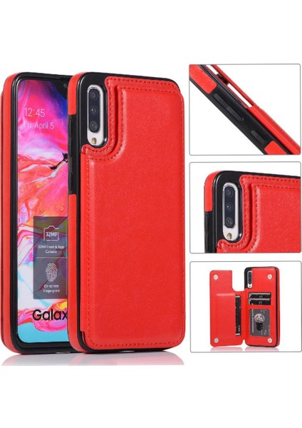 Samsung Galaxy A70 Çift Manyetik Toka Kickstand ile Cüzdan Kılıf (Yurt Dışından)