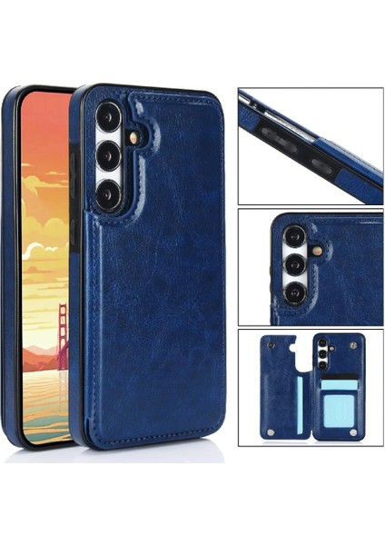 Cüzdan Kılıf Samsung Galaxy S23 Artı Çift Manyetik Toka Pu Deri (Yurt Dışından)