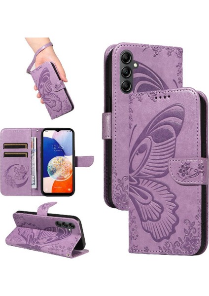 Samsung Galaxy M15 Için Flip CASE/F15 Ayrılabilir El Kayışı Kabartmalı Yüksek (Yurt Dışından)