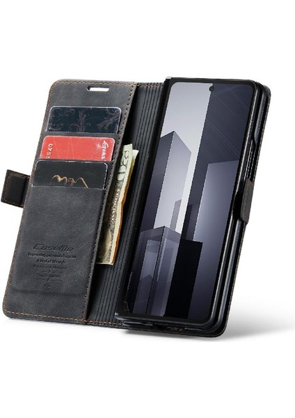 YH Market Samsung Galaxy Z Için Flip Case Fold 6 5g Kılıf Kart Yuvası Kickstand Manyetik (Yurt Dışından)