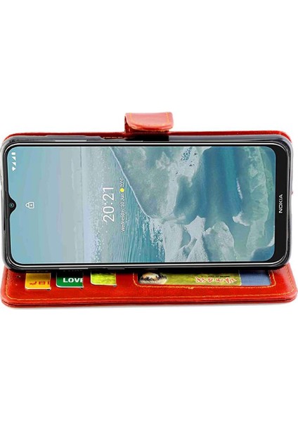 Nokia G20 Için Flip CASE/G10 Darbeye Kart Tutucu Kickstand Pu Deri (Yurt Dışından)