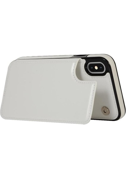 Kart Tutucu Kickstand Çift Manyetik ile IPhone Xs Max Için Cüzdan Kılıf (Yurt Dışından) modelleri