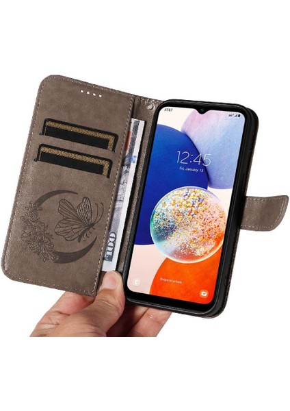 Samsung Galaxy M15 Için Flip CASE/F15 Ayrılabilir El Kayışı Kabartmalı Yüksek (Yurt Dışından) modelleri