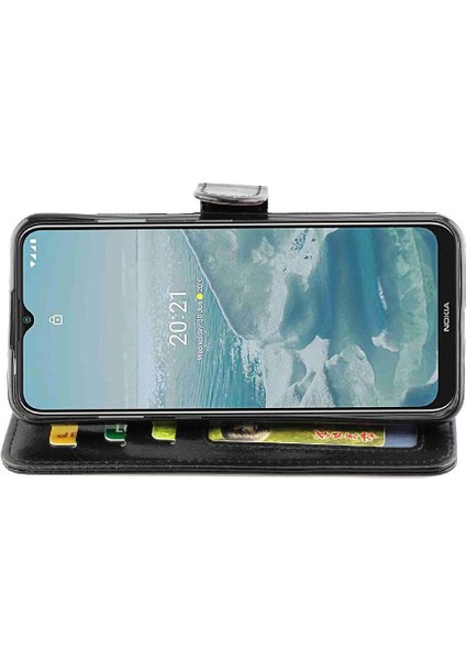 Nokia G20 Için Flip CASE/G10 Darbeye Kart Tutucu Kickstand Pu Deri (Yurt Dışından)