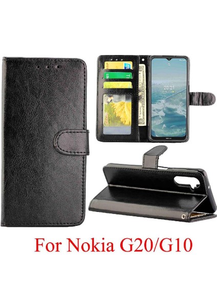 Nokia G20 Için Flip CASE/G10 Darbeye Kart Tutucu Kickstand Pu Deri (Yurt Dışından)