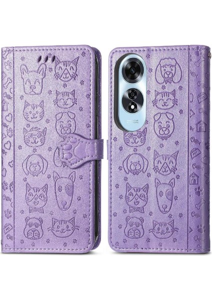 Oppo A60 4g Flip Kapak Için Flip Case Kısa Kayış Deri Kılıf Karikatür (Yurt Dışından) fırsatları