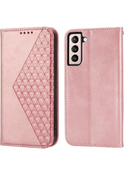 Samsung Galaxy S21 Günlük Kullanım Için Flip Case Cüzdan Standı El Kayışı Eşkenar Dörtgen (Yurt Dışından)