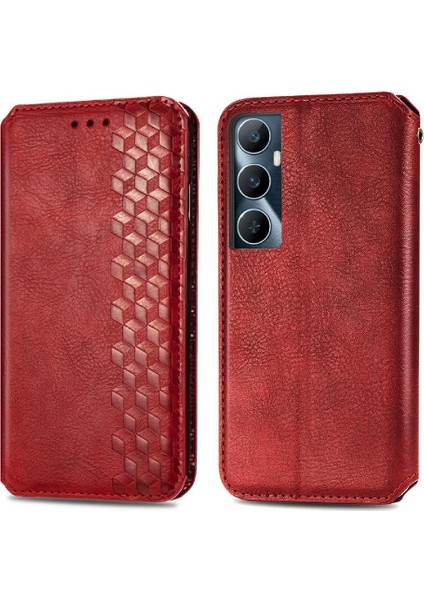Realme C65 Için Flip Case Moda Tasarım Deri Kılıf Kapak Kapak Cüzdan (Yurt Dışından)