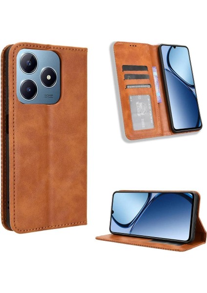 Realme C61 4g Manyetik Kapatma Cüzdan Pu Deri Kılıf (Yurt Dışından)