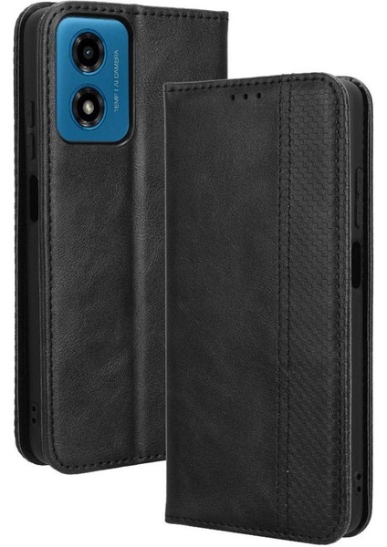 Motorola Moto G24/G24 Güç Cüzdan Manyetik Kapatma Pu Deri Kılıf (Yurt Dışından)