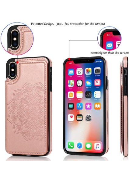 IPhone X/xs Için Kart Tutucu Kılıf ile Cüzdan Pu Deri Çevirme Darbeye (Yurt Dışından)
