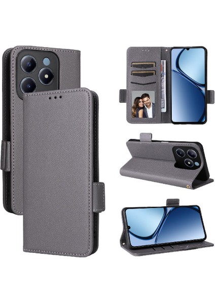 Realme C61 4g Pu Deri Manyetik Kart Yuvaları Tutucu Cüzdan Için Flip Case (Yurt Dışından)