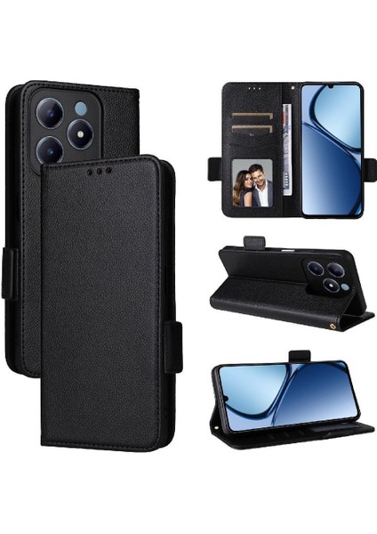 Realme C63 4g Için Flip Case Pu Deri Cüzdan Manyetik Yan Toka Kartı (Yurt Dışından)