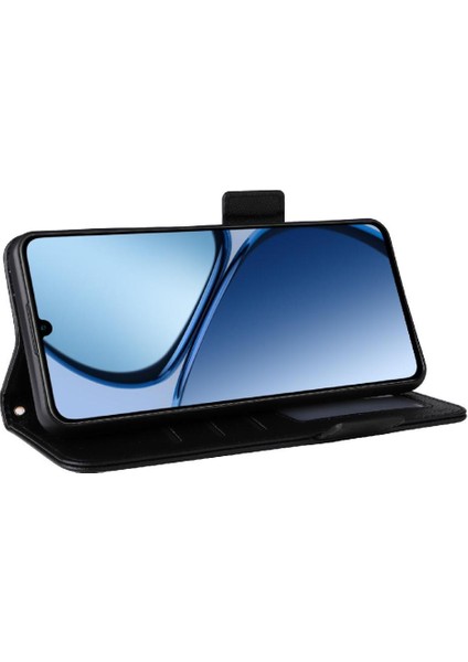 Realme C63 4g Için Flip Case Pu Deri Cüzdan Manyetik Yan Toka Kartı (Yurt Dışından)