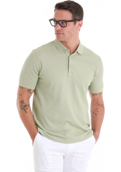 Yeşil Regular Fit Düz Merserize Polo Yaka 100% Pamuk Tişört modelleri