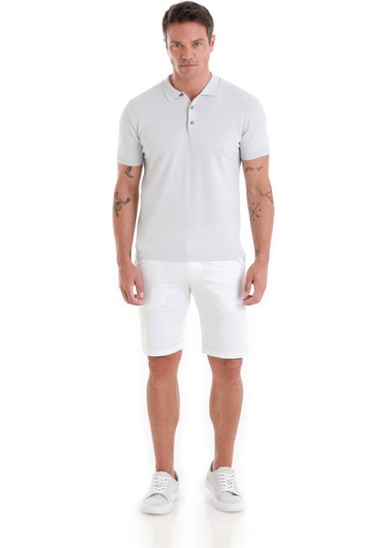 Gri Regular Fit Düz Polo Yaka Tişört