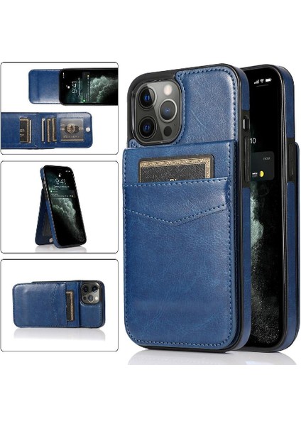 IPhone 12 Pro Max Kart Tutucu Premium Deri Manyetik ile Uyumlu (Yurt Dışından)