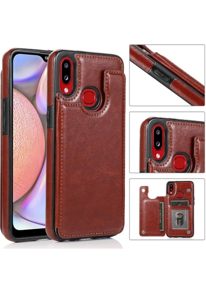 Kart Tutucu Çift Manyetik Toka ile Samsung Galaxy A10S Için Cüzdan Kılıf (Yurt Dışından)