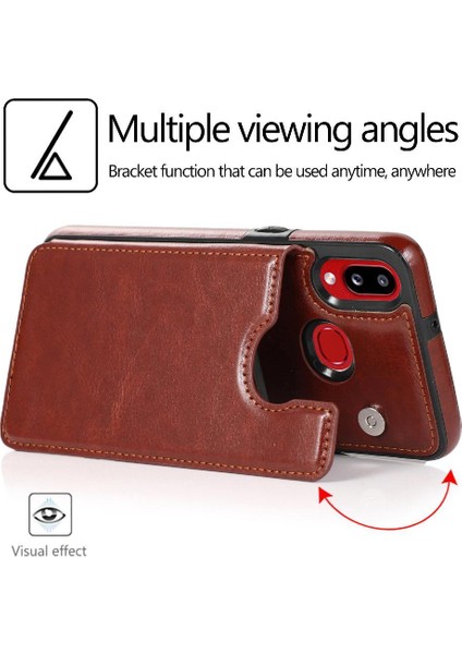 Kart Tutucu Çift Manyetik Toka ile Samsung Galaxy A10S Için Cüzdan Kılıf (Yurt Dışından)