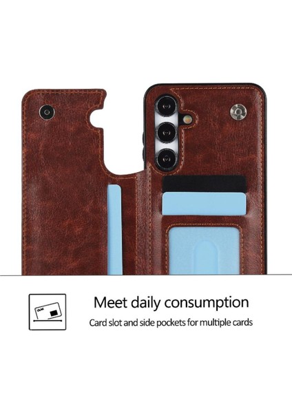 Cüzdan Kılıf Samsung Galaxy S23 Artı Çift Manyetik Toka Pu Deri (Yurt Dışından) fırsatları
