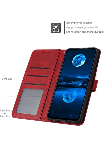 Oneplus Nord Ce3 Lite Saf Renk Kickstand Pu Deri Için Flip Case (Yurt Dışından)