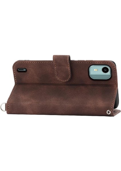 Nokia C12 Darbeye Dayanıklı Kabartmalı Bileklik Çoklu Kredi Kartı Için Flip Case (Yurt Dışından) modelleri