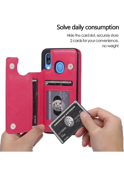 Kart Sahibi ile Samsung Galaxy A40 Pu Deri Kart Yuvaları Için Cüzdan Kılıf (Yurt Dışından) modelleri