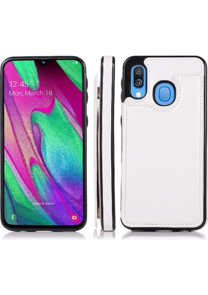 Kart Sahibi ile Samsung Galaxy A40 Pu Deri Kart Yuvaları Için Cüzdan Kılıf (Yurt Dışından)