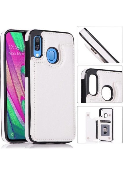 Kart Sahibi ile Samsung Galaxy A40 Pu Deri Kart Yuvaları Için Cüzdan Kılıf (Yurt Dışından) modelleri