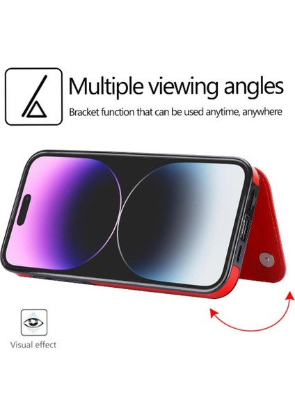 Kart Tutucu Kart Yuvaları Çift ile IPhone 15 Pro Kickstand Için Cüzdan Kılıf (Yurt Dışından)
