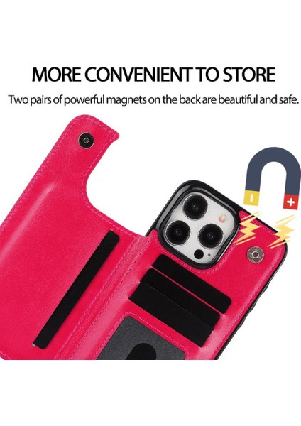 Kart Tutucu Kart Yuvaları Çift ile IPhone 15 Pro Kickstand Için Cüzdan Kılıf (Yurt Dışından)