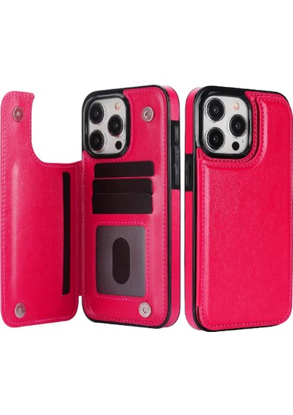 Kart Tutucu Kart Yuvaları Çift ile IPhone 15 Pro Kickstand Için Cüzdan Kılıf (Yurt Dışından)