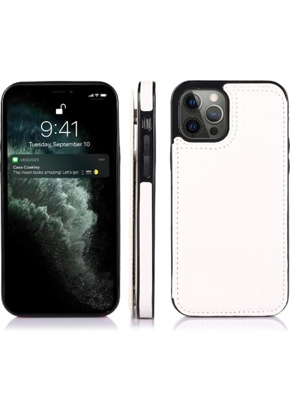 Cüzdan Kılıf IPhone 13 Pro Kart Yuvaları Pu Deri Kart Tutucu Toka ile (Yurt Dışından)