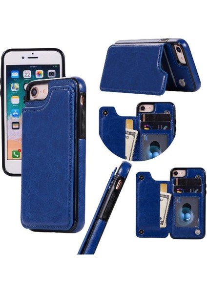 Cüzdan Kılıf IPhone 7 Artı/8 Artı Kart Yuvaları Pu Deri Kart Toka ile (Yurt Dışından)