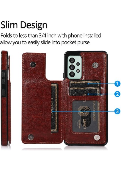 Kart Tutucu Kickstand Çift ile Samsung Galaxy A33 5g Için Cüzdan Kılıf (Yurt Dışından) fiyatları