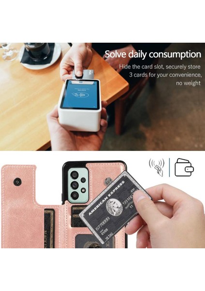 Kart Tutucu Kickstand Çift ile Samsung Galaxy A33 5g Için Cüzdan Kılıf (Yurt Dışından) fırsatları