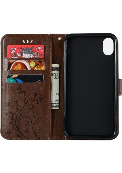 IPhone Xs Max Manyetik Kapatma Kickstand Pu Deri Bilek Için Filp Durumda (Yurt Dışından)