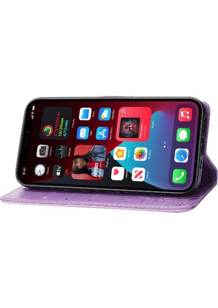 IPhone 13 Için Filp Durumda Pro Manyetik Kapatma Kart Tutucu Bilek Kayışı Pu (Yurt Dışından)