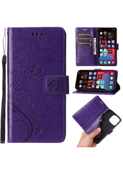 IPhone 15 Için Filp Durumda Artı Pu Deri Kickstand Kart Tutucu Bilek Kayışı (Yurt Dışından)
