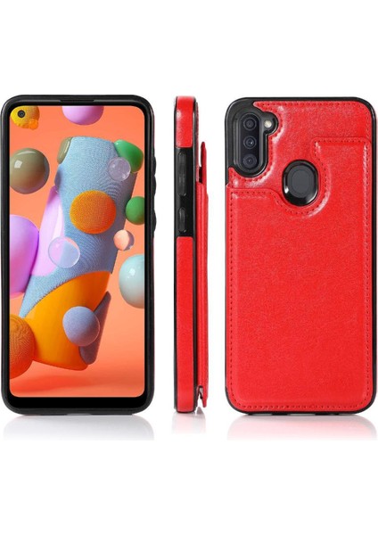 Samsung Galaxy A11 Çift Manyetik Toka Kickstand Kart Için Cüzdan Kılıf (Yurt Dışından)