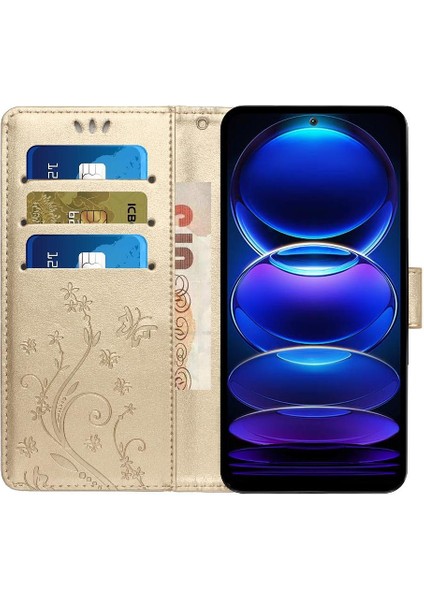 Xiaomi Redmi Not 12 Için Filp Durumda 5g Pu Deri Bilek Kayışı Kart Tutucu (Yurt Dışından)