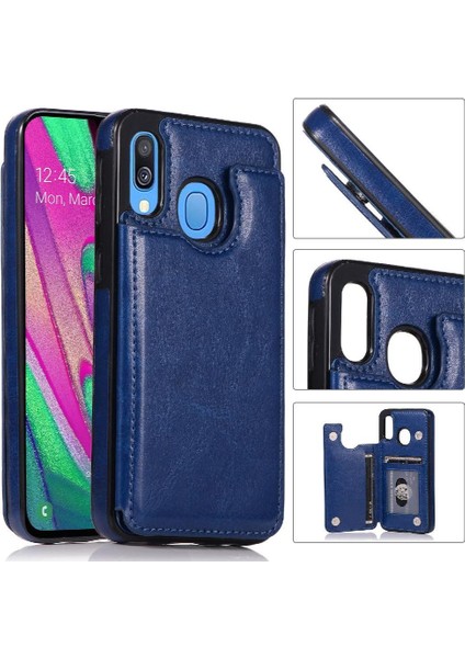Kart Sahibi ile Samsung Galaxy A40 Pu Deri Kart Yuvaları Için Cüzdan Kılıf (Yurt Dışından)