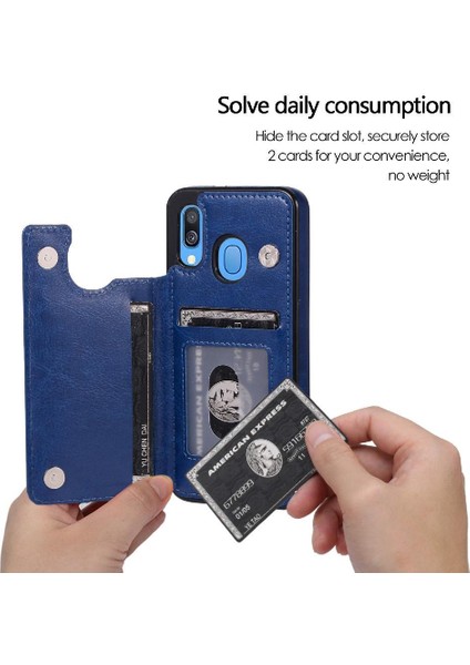 Kart Sahibi ile Samsung Galaxy A40 Pu Deri Kart Yuvaları Için Cüzdan Kılıf (Yurt Dışından)