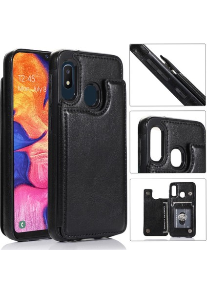 Cüzdan Kılıf Samsung Galaxy A20E / A10E Pu Deri Çift Manyetik (Yurt Dışından)