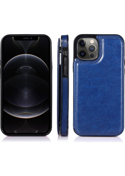 IPhone 12 Için Cüzdan Durumda Pro Max Çift Manyetik Toka Kart Yuvaları Pu (Yurt Dışından)