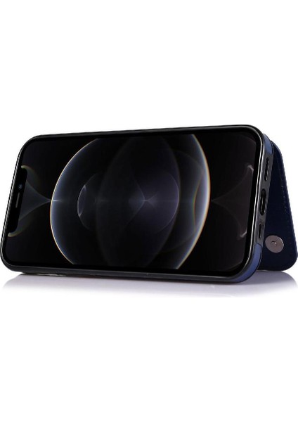 IPhone 12 Için Cüzdan Durumda Pro Max Çift Manyetik Toka Kart Yuvaları Pu (Yurt Dışından)