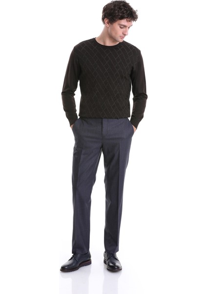 Kahverengi Regular Fit Jakarlı Bisiklet Yaka Yünlü Triko Kazak fiyatları