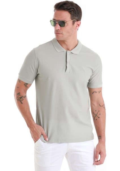 Gri Regular Fit Düz Merserize Polo Yaka 100% Pamuk Tişört fırsatları