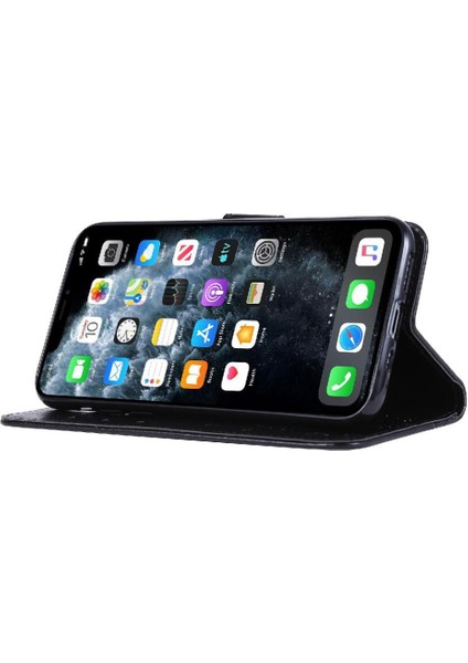 IPhone 11 Için Filp Durumda Pro Kickstand Manyetik Kapatma Pu Deri Kart (Yurt Dışından)